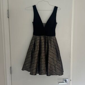 GB Girls Black and Gold High Low Dress